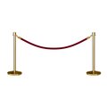 Montour Line Stanchion Post and Rope Kit Pol.Brass, 2 Crown Top 1 Maroon Rope C-Kit-2-PB-CN-1-PVR-MN-PB